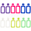 6 Pairs 6 Style Hollow Out Rectangle Acrylic Dangle Stud Earrings EJEW-AN0001-59-1
