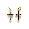 Brass Enamel Charms KK-C106-04G-2