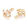 Brass Pave Clear Cubic Zirconia Connector Charms KK-T078-03G-03-2
