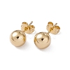 Rack Plating Brass Round Ball Stud Earrings for Women EJEW-F294-08D-G-2