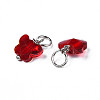 Faceted Transparent Glass Charms GLAA-T024-06I-3