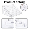 7-layer Rectangle Plastic Badge Organizer Display Risers LS-ODIS-WH0079-097-3