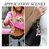 Alloy Resin Heart Keychains KEYC-TADJ0002-01G-P-7