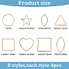 32Pcs 8 Style Brass Linking Ring KK-AR0003-06-2