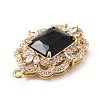 Brass with K9 Glass & Rhinestone Pendants KK-C024-07KCG-02-3
