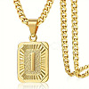 Rectangle with Letter Pattern 304 Stainless Steel Pendant Necklaces FS-WGFC766-16-1