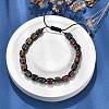 Adjustable Natural Multicolor Tourmaline and Non-magnetic Synthetic Hematite Braided Bead Bracelets BJEW-Z090-01J-2