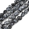 Natural Snowflake Obsidian Beads Strands GG-CBA9392-13-2