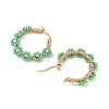 PVD Vacuum Plating 304 Stainless Steel Flower Hoop Earrings EJEW-U017-01G-02-2