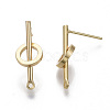 Brass Stud Earring Findings KK-R132-059-NF-3