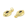 Brass Micro Pave Clear Cubic Zirconia Pendants KK-E068-VF330-3