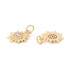 Brass Micro Pave Clear Cubic Zirconia Pendants X-ZIRC-P098-08G-2