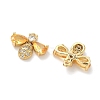 Brass Micro Pave Cubic Zirconia Bee Charms KK-A281-23G-02-2