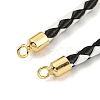 Leather Braided Cord Link Bracelets MAK-K022-01G-08-2