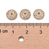 Apetalous Half Round/Dome Brass Micro Pave Cubic Zirconia Bead Caps ZIRC-D062-G-4