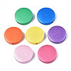 Painted Natural Wood Beads WOOD-S057-069B-2