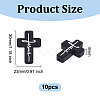 Olycraft 10Pcs Cross with Word Jesus Silicone Beads SIL-OC0001-21-2