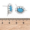 Brass and ABS Plastic Imitation Pearl Stud Earring Findings KK-C172-14B-P-3