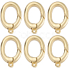 6Pcs Rack Plating Brass Spring Gate Rings KK-SC0006-48G-01-1