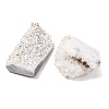 Electroplated Natural Druzy Quartz Crystal Cluster Ornaments RABO-PW0001-179A-4
