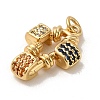 Rack Plating Brass Micro Pave Cubic Zirconia Pendants KK-K377-43G-2