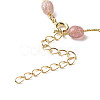 Natural Strawberry Quartz Beads Anklets Set for Girl Women AJEW-AN00450-03-11