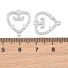 Brass Micro Pave Clear Cubic Zirconia Connector Charms CU-CBA7BFE-03G-P-3