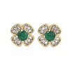 Brass Micro Pave Clear Cubic Zirconia Stud Earrings EJEW-G415-02E-G-1