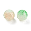 Transparent Spray Painting Crackle Glass Beads GLAA-L046-01A-23-2