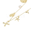 Bohemian Summer Beach Style 18K Gold Plated Shell Shape Initial Pendant Necklaces IL8059-24-1