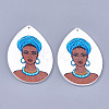 Printed Wooden Big Pendants WOOD-S050-12K-1
