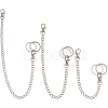3 Sets 3 Styles Aluminium Twisted Chains for Jeans Pants HJEW-SP0001-53-1