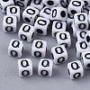White Opaque Acrylic Beads X-MACR-R869-02Q-1