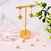 10Pcs Brass Cubic Zirconia Bowknot Stud Earring Findings KK-BBC0008-31-4