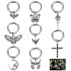 16Pcs 8 Style Cross/Butterfly/Moon Alloy Shoe Decoration HJEW-AB00624-1