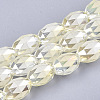 Electroplated Glass Beads Strands X-EGLA-T015-02B-07-1
