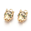 Brass Micro Pave Cubic Zirconia Pendants X-KK-O106-19G-2