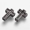 Brass Micro Pave Cubic Zirconia Beads ZIRC-N025-55-2