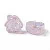 UV Plating Rainbow Iridescent Acrylic Beads PACR-M003-02D-2