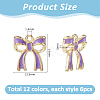 72Pcs 12 Colors Alloy Enamel Pendants ENAM-HS0001-06-2