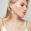 ANATTASOUL Nnatural Shell Dangle Stud Earrings & Pendant Necklace SJEW-AN0001-11-4