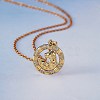 5Pcs Brass Micro Pave Clear Cubic Zirconia Pendants KK-SZ0005-50-4