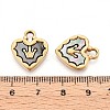 304 Stainless Steel Pave Natural Black Lip Shell Crown Heart Pendants STAS-N110-22B-G-3