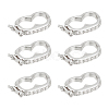 6Pcs Rack Plating Brass Micro Pave Cubic Zirconia Twister Clasps ZIRC-UN0001-08P-1