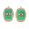 Ion Plating(IP) 304 Stainless Steel Evil Eye Enamel Pendants X-STAS-N107-04B-G-1