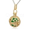 Golden Tone Brass Hollow Round Cage Pendants KK-J226-10G-2