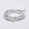 Half Plated Clear Glass Faceted Cube Beads Strands GLAA-A031-6mm-HP02-2