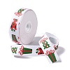 25 Yards Christmas Theme Printed Polyester Grosgrain Ribbon OCOR-C004-02H-1