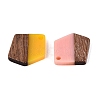 Opaque & Transparent Resin & Walnut Wood Pendants RESI-N053-35-3