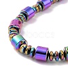 Synthetic Hematite & Brass Column Beaded Necklace Bracelet with Magnetic Clasps SJEW-G079-01D-4